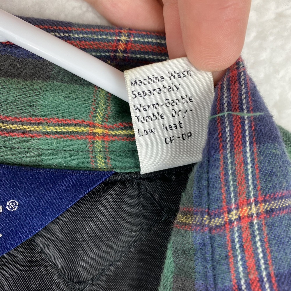 Vtg Woolrich Shirt Jacket Mens Sz M‎ Multicolor Plaid Quilt Lined Button Up - Picture 8 of 16